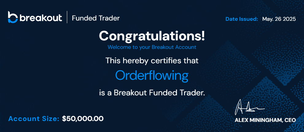 Funded Account Certificate