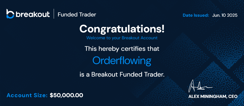 Funded Account Certificate